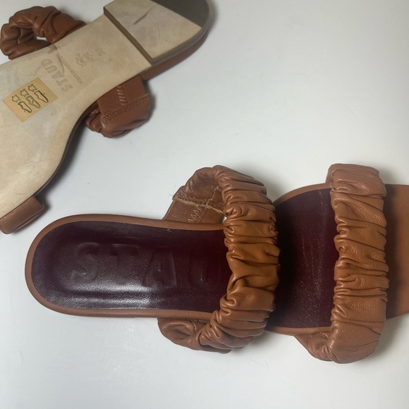 Staud Maya Ruched Leather Slides, no box - Picture 7 of 11